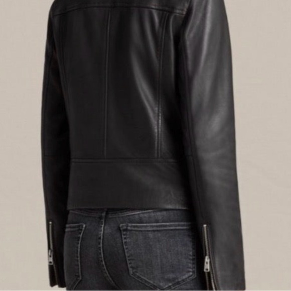 ALLSAINTS Leather Bales Moto Biker Jacket UK 8 / US 4 - Picture 3 of 13
